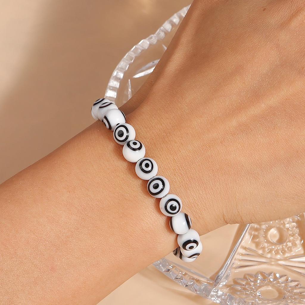 1pc 8mm Bohemian Handmade Evil Eye Beads Wrist Bracelets & Bangles for Women Girls Party Holiday Jewelry Gifts
