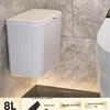 Wall-Mounted Bathroom Trash Can with Lid, No Installation Needed, Dual-Use for Toilet & Kitchen, Large Size Waste Paper Basket