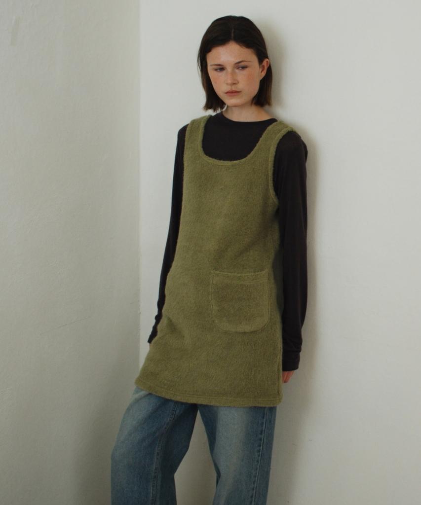 Anout Fur Vintage Dress Olive