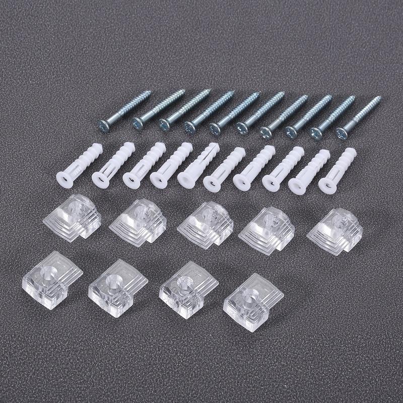 20 Pezzi Fermaclip in Plastica per Vetro Fermaclip per Specchio Morsetti per Porta di Armadio Pannello in Vetro Supporto per Scaffale Specchio di Armadio