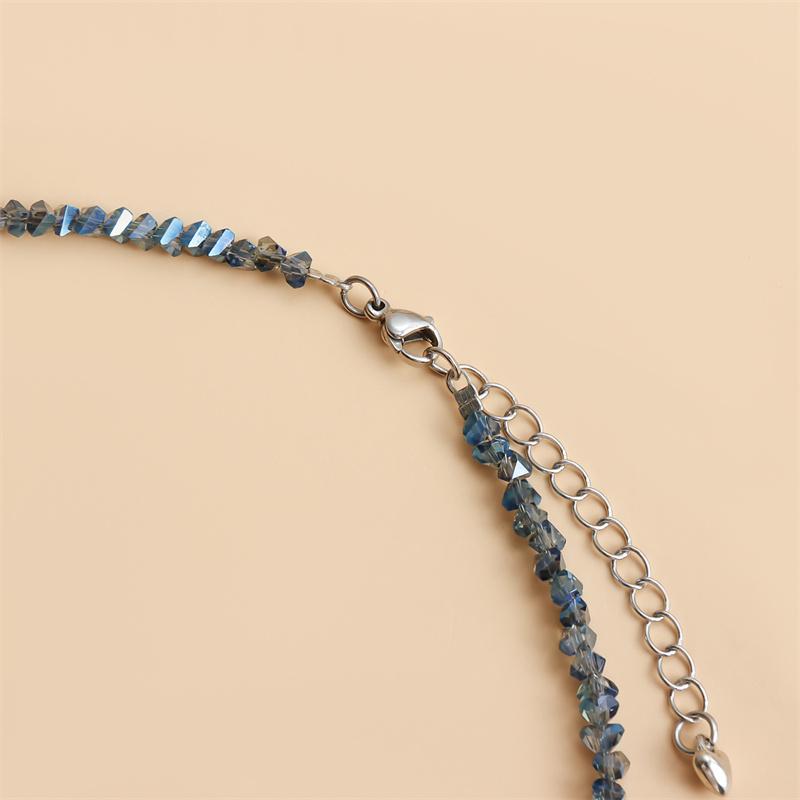 Transparente Kristall-Unregelmäßige Perlen-Choker-Halskette für Damen Koreanische Schlüsselbein-Kette am Hals Halsband Schmuck