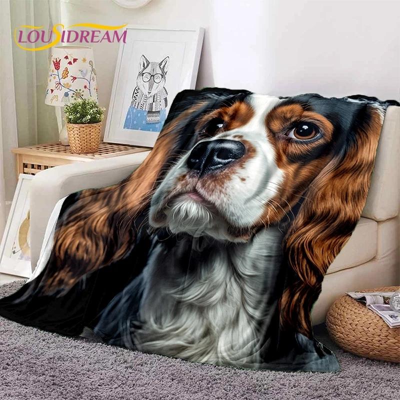 Cute Dog Samoye, Chihuahua, Husky, Koki Cartoon Soft Flannel Blanket for Beds Bedroom Sofa Picnic,Throw Blanket Outdoor Leisure