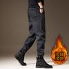 High-end Fleece-lined Thickened American Heavyweight Sports Sweatpants for Men, Winter Loose Jogger Textured Work Casual Pants for Men