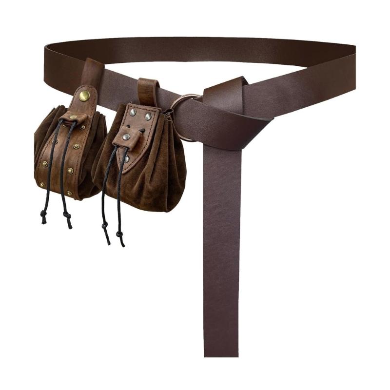 3 Pcs Medieval Belt Waist Bag Medieval Cosplay Set Belt Bag Dices Bag Halloween Renaissance Accessories for Women Man
