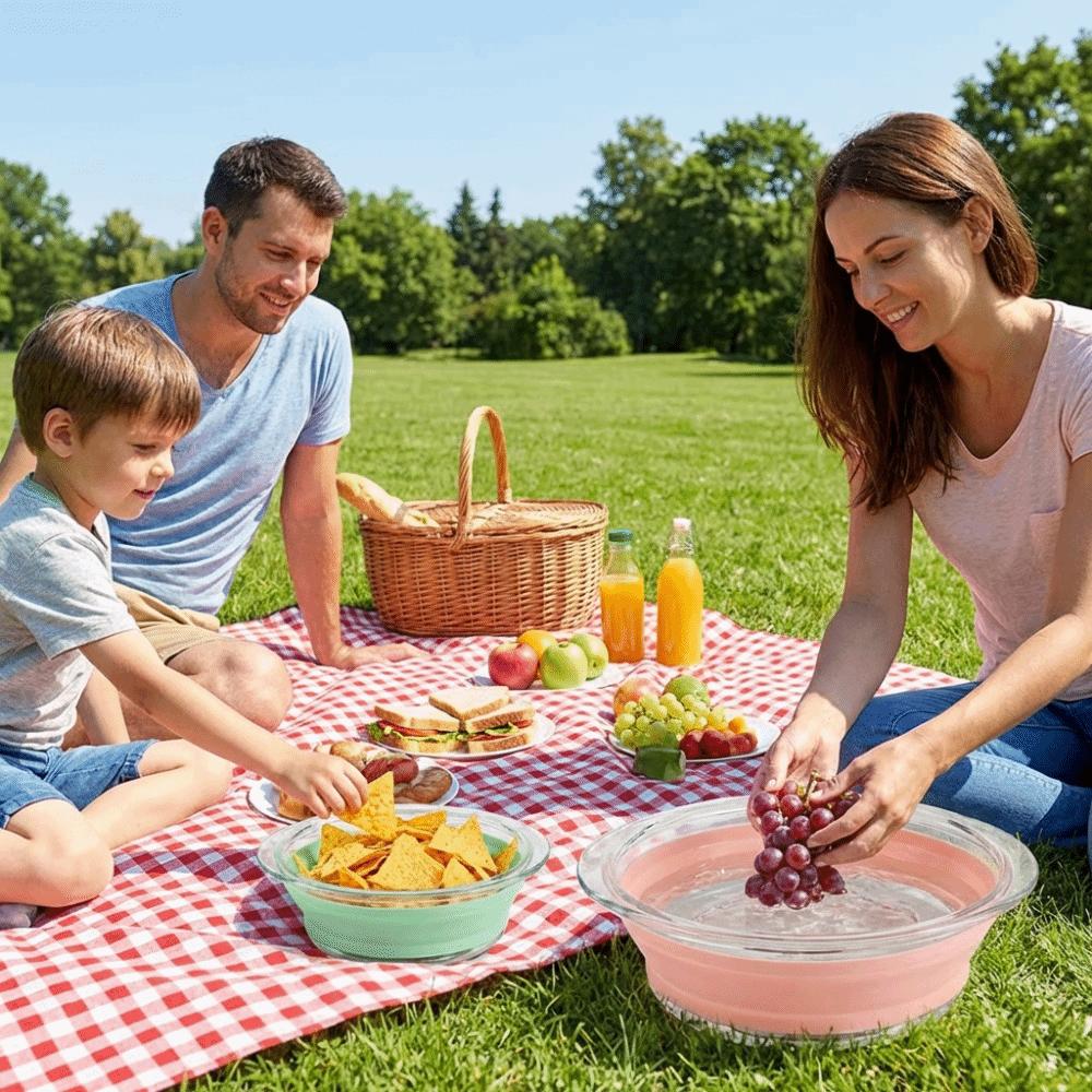 Portable Washbasin Collapsible Plastic Basin Durable Laundry Basin  Travel