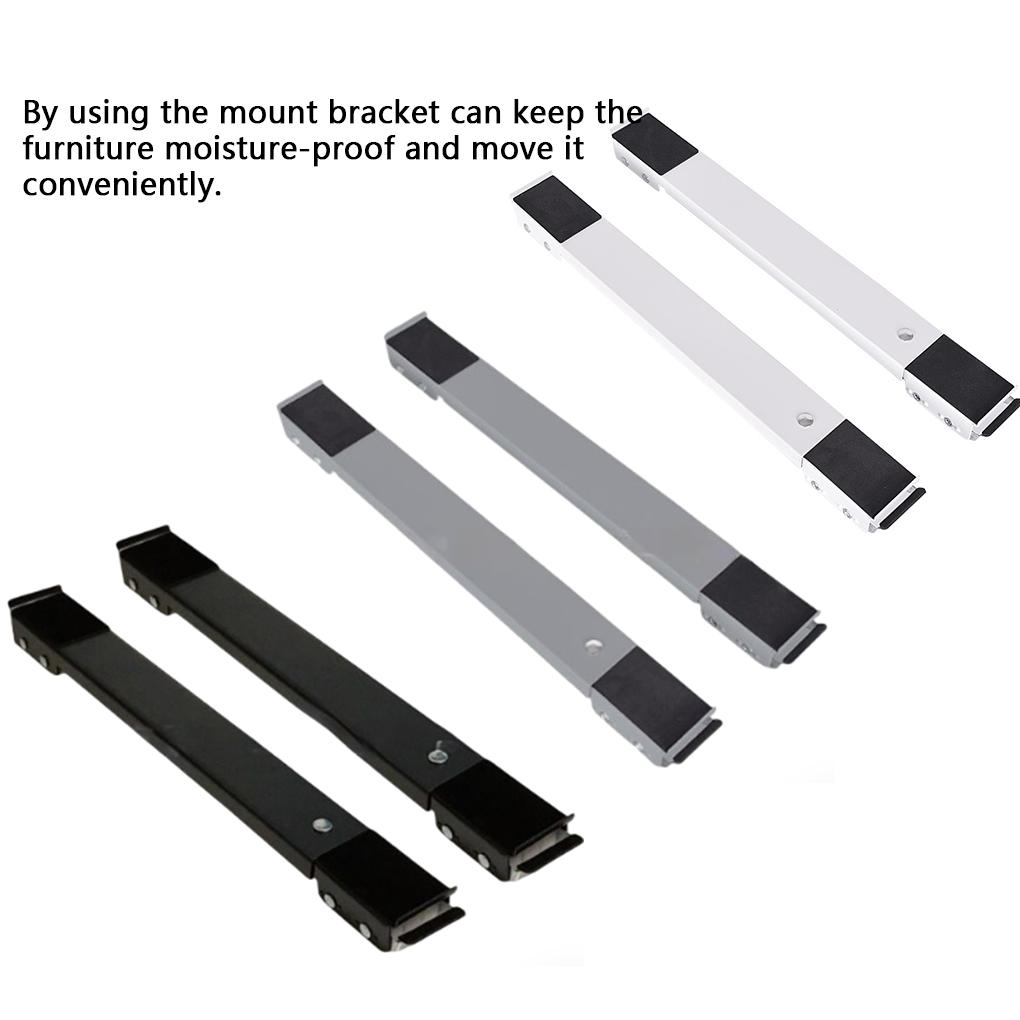 2 Pieces Washing Machine Refrigerator Mobile Roller Base Stainless Steel Holder Bracket for Home Bathroom Kitchen Bedroom