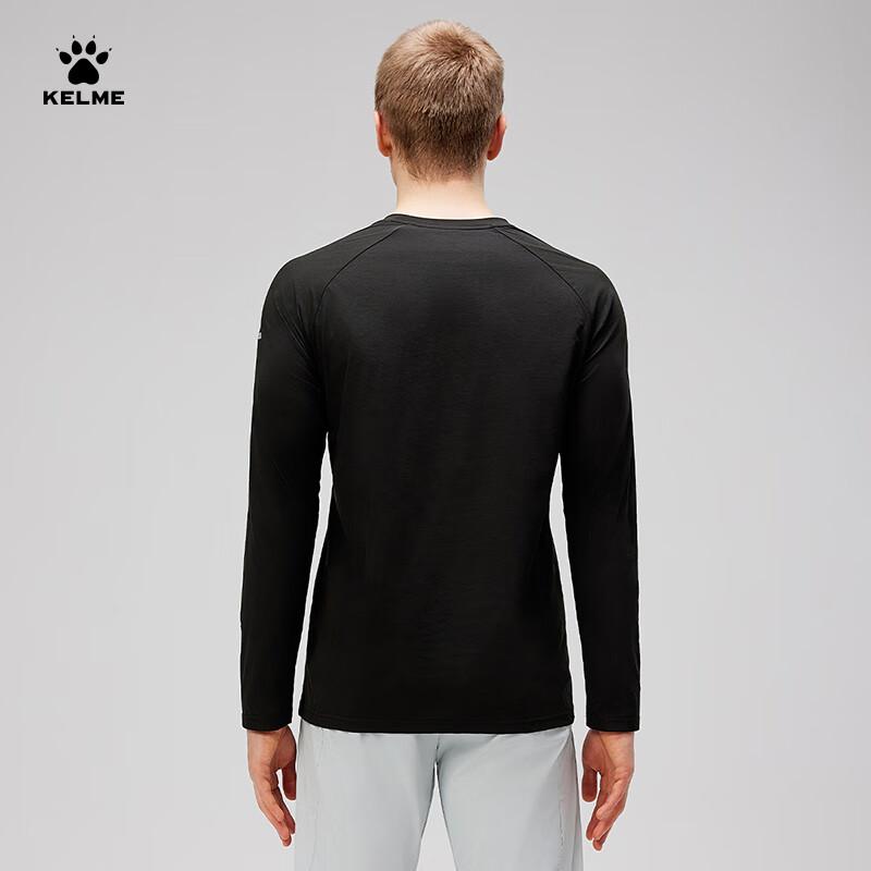 KELME Spring Cotton-Feel Quick-Dry Long Sleeve Sports T-Shirt Running Football Training Long Sleeve Sportswear Agate