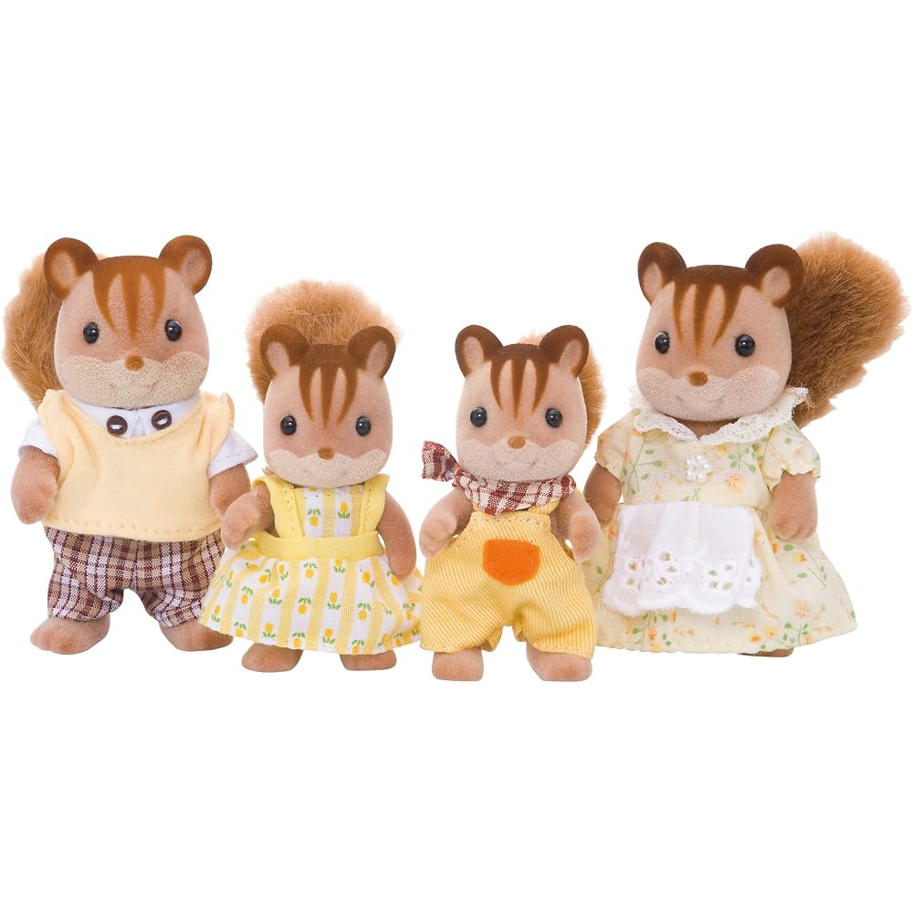 Sylvanian Families Doll [Walnut Squirrel Family] FS-17 ST Mark Certified Toy Doll House for Ages ...