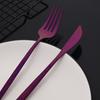24Pcs Black Western Dinnerware Set Stainless Steel Cutlery Set Fork Steak Knife Spoon Tableware Set Flatware Silverware Set