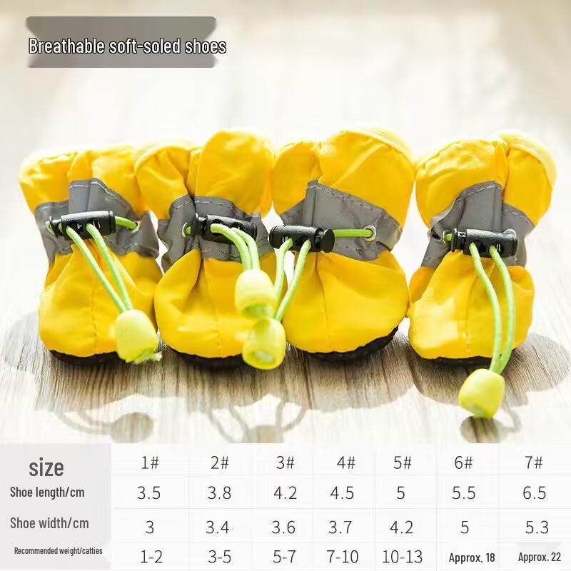 Teddy Dog & Puppy Non-slip Rain Boots - Cute Pet Shoes for Walking