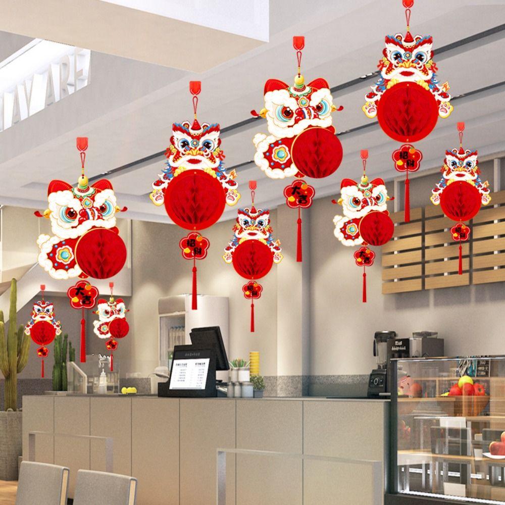 Paper New Year Pendant Red Hanging Lantern Creative Red Lantern  New Year
