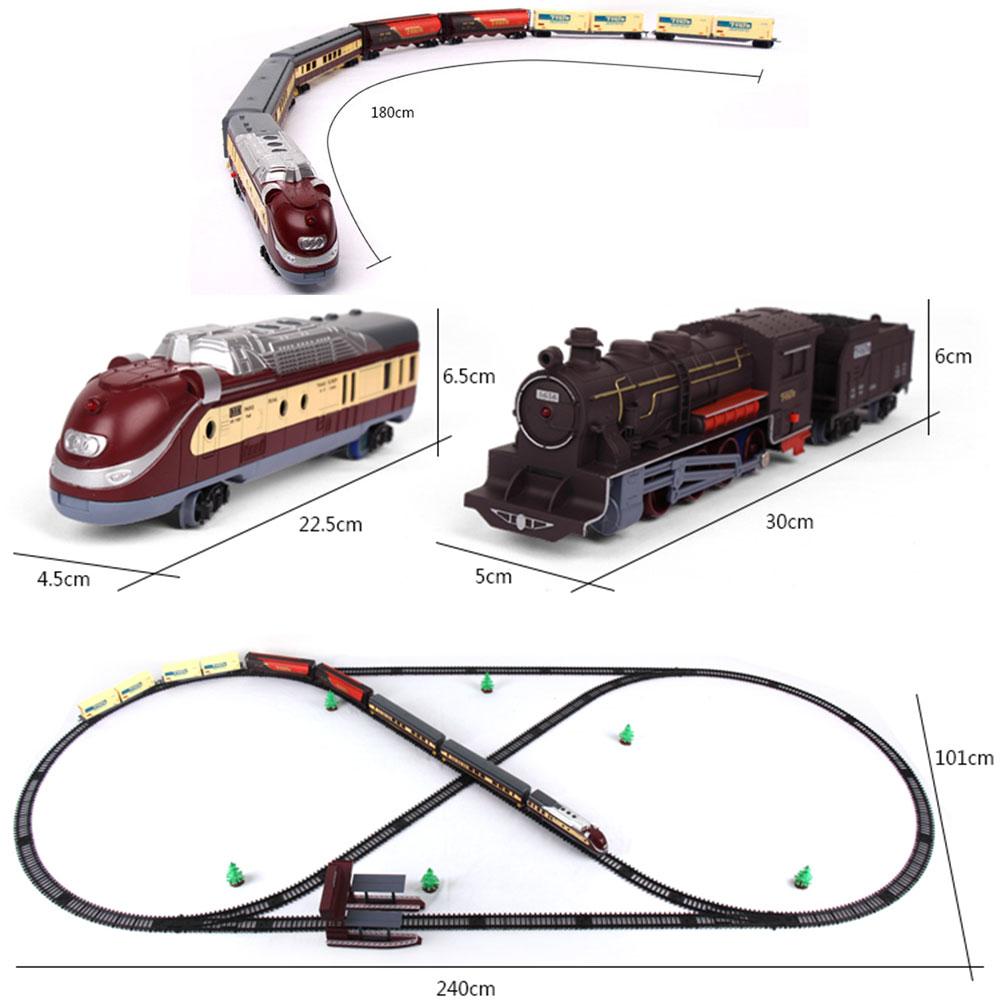 City Super Long Train Track Cargo Car Carriage Wagons Passenger Model Accessories Classical Electric Set Children Train Toy