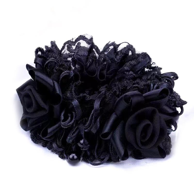 Korean Style Lace Big Head Flower Rubber Band Large Intestine Hair Band Updo Hair Elastics Girls Items Hair Ties