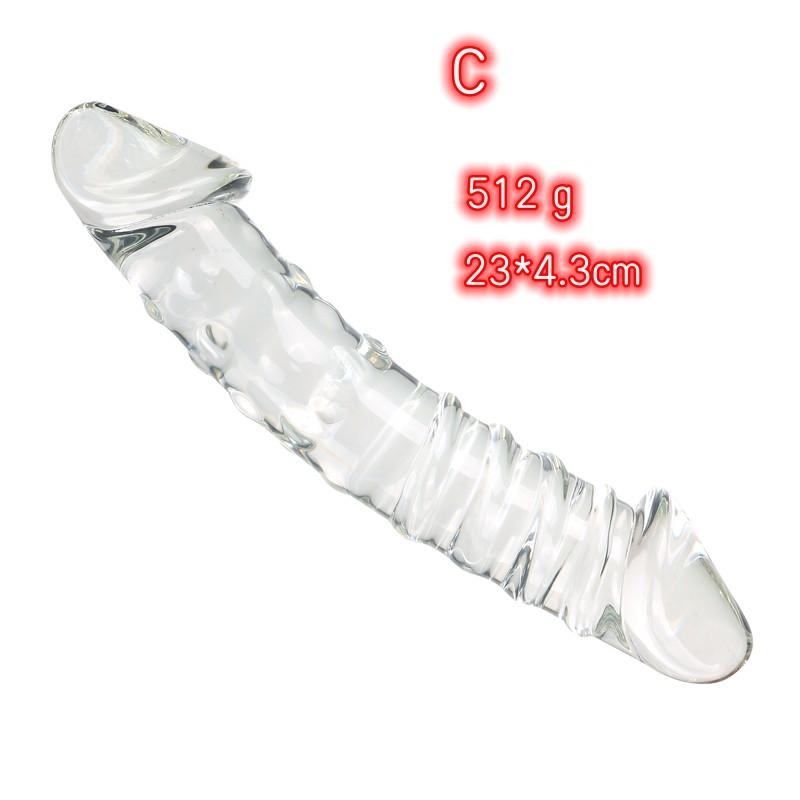 VaHppy Jumbo Glass Anal Plug Dildos Masturbators for Women for Gay Dual Head Available Friction Pellets