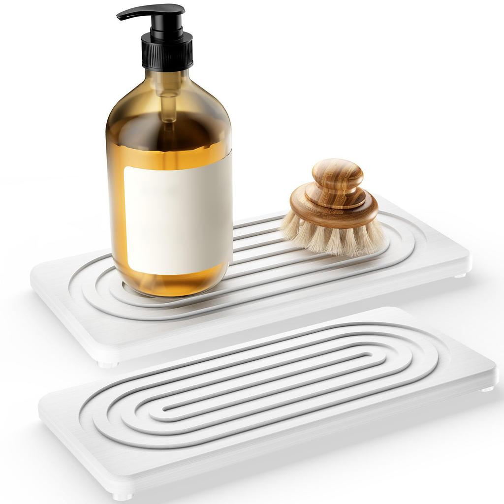 Natural Water Absorbing Soap Dish Set High Absorption Fast Drying Mat For Makeup And Wet Items Liquid Soap Or Cosmetics