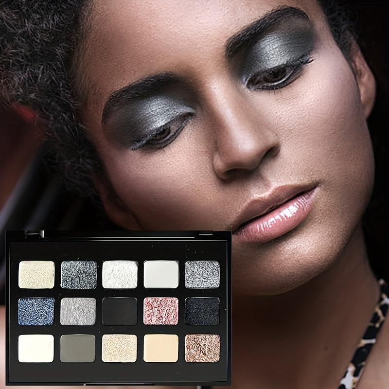 15-Farben Lidschattenpalette Mattes & Schimmerndes Finish, Smoky Punk Make-up mit Glitzerakzenten, Gemischte Farbtöne für Alltag & Besondere Anlässe