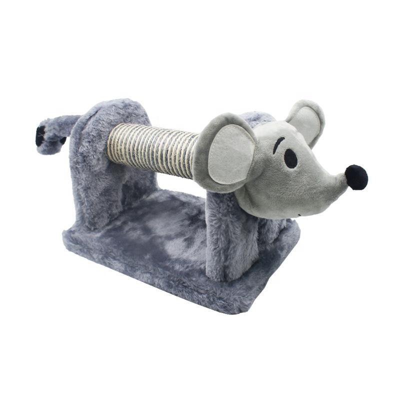 Cat Scratcher Post Large House Cat Tree Tower Sisal Rope Scratching Solid Wood Cat Climbing Frame (Gray,41*20*17cm) серый