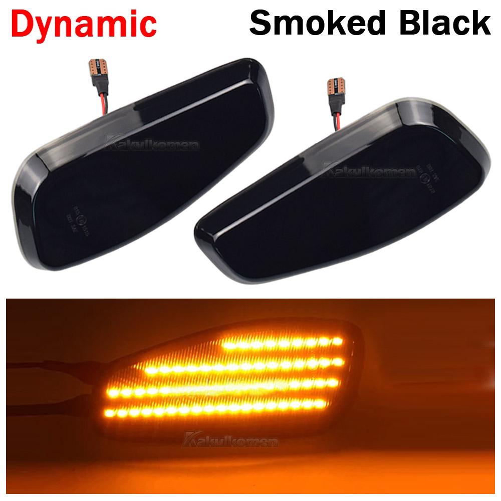 2Pcs LED Dynamic Turn Signal Light For 2014- Jeep Renegade Side Mirror Blinker Arrow Sequential Flasher Repeater Indicator Dynamic Smoked Black
