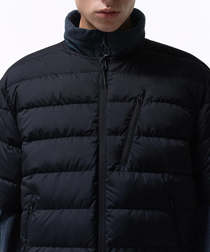 Musinsa Standard [City Leisure] Round Neck Short Sleeve Light Down Jacket [Navy]