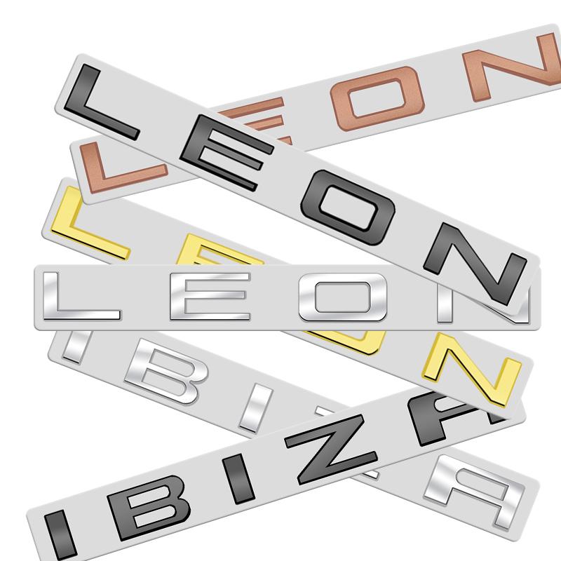 gycsn9 Metal Emblem Car Sticker Letter Badge Decal Body Trunk Decor for LEON IBIZA Accessories Copper Color Styling