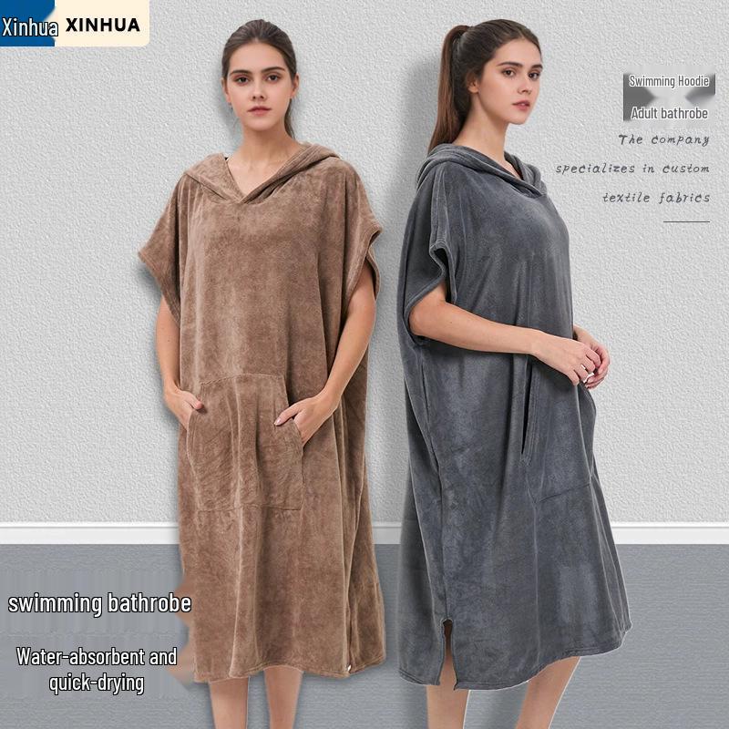 Multifunctional Quick-Dry Poncho Bathrobe: Absorbent Towel for Yoga, Running, Surfing, and Sports