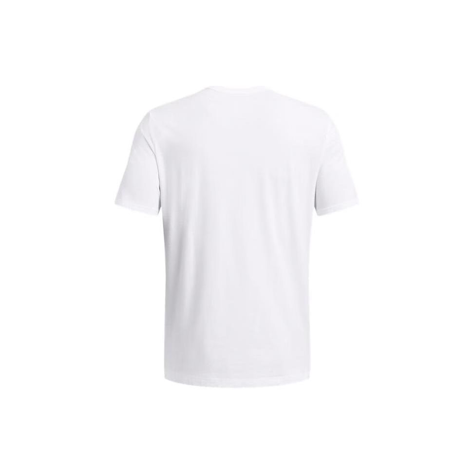 Under Armour Soft Comfortable Lightweight Short Sleeve Vintage Print Crew Neck T-Shirt Men Tops White 1383382-100