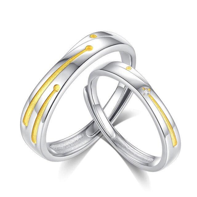 Couples Ring S925 Silver Opening A Pair Meteor Planetfall Rings For Lovers Fashion Diy Jewelry Anniversary Valentine Gift