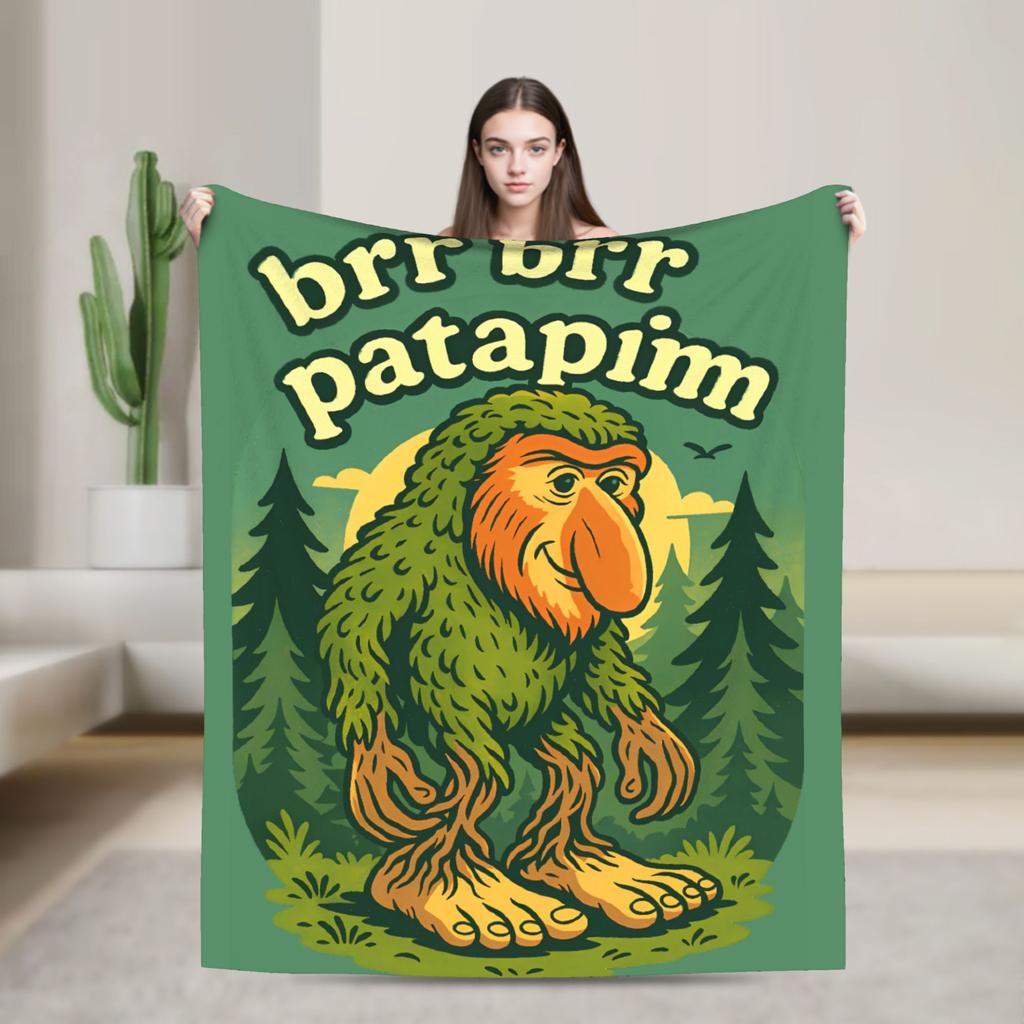 Cappuccino Assassino Italian Brainrot Memes Blanket Travel Flannel Bedding Throws For Couch Chair Sofa Bed Super Soft Bedspread
