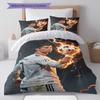 Biancheria da letto con motivo CR7 Cristiano Ronaldo, Set copripiumino Federa Regalo di Compleanno per la Casa(1 * copripiumino + 2 * federa, senza nucleo)