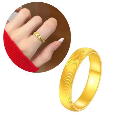 Elegant Ripple Effect Cat Eye Rings Versatile Cats Eye Ripple Stainless Steel Rings for Dates and Casual Events