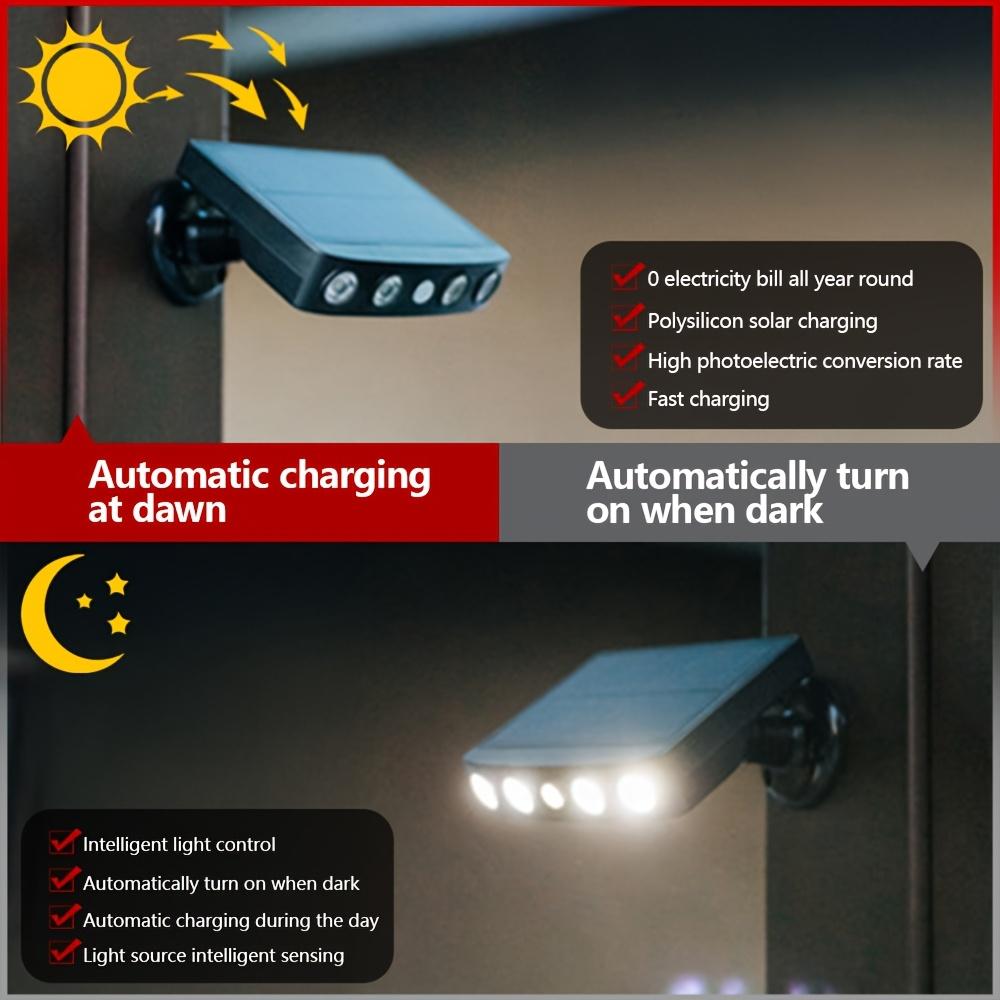 Solarbetriebener Bewegungsmelder-Flutlichtstrahler, langlebig und für den Außenbereich geeignet, Gärten, Balkone und Innenhöfe