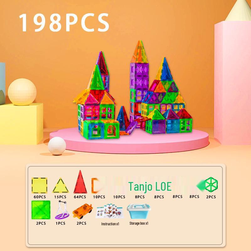 Stained Glass Magnetic Tile Building Blocks - Educational Toy for Developing Spatial Thinking