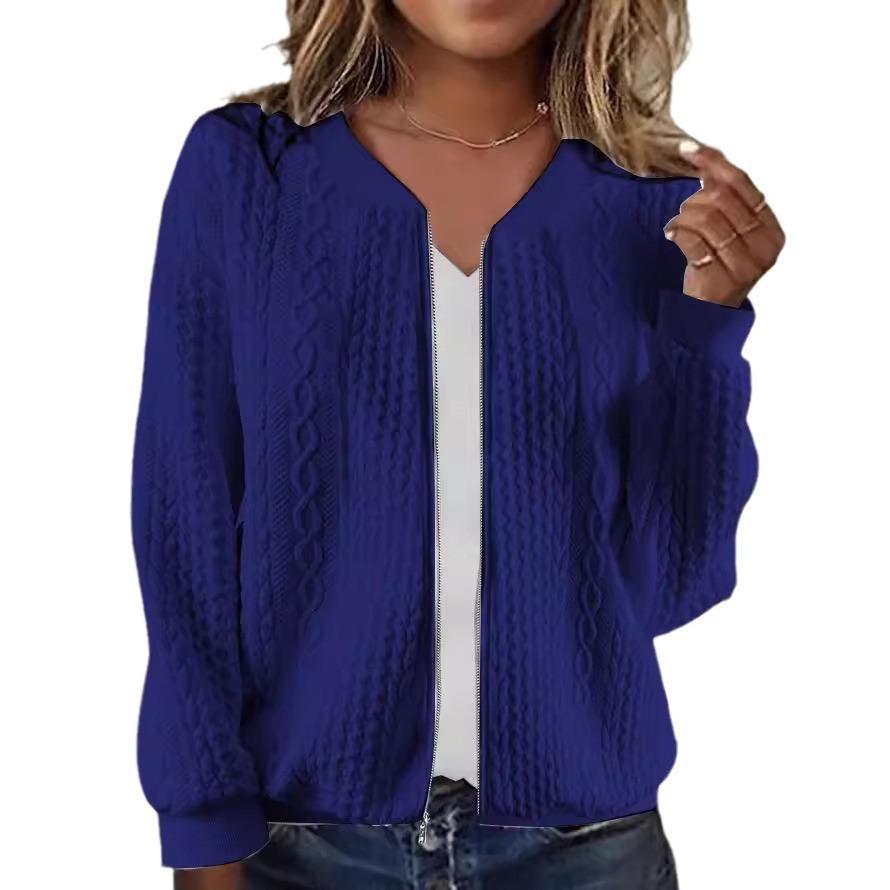 2023 Women's Jacquard Casual Long-Sleeve Short Jacket
