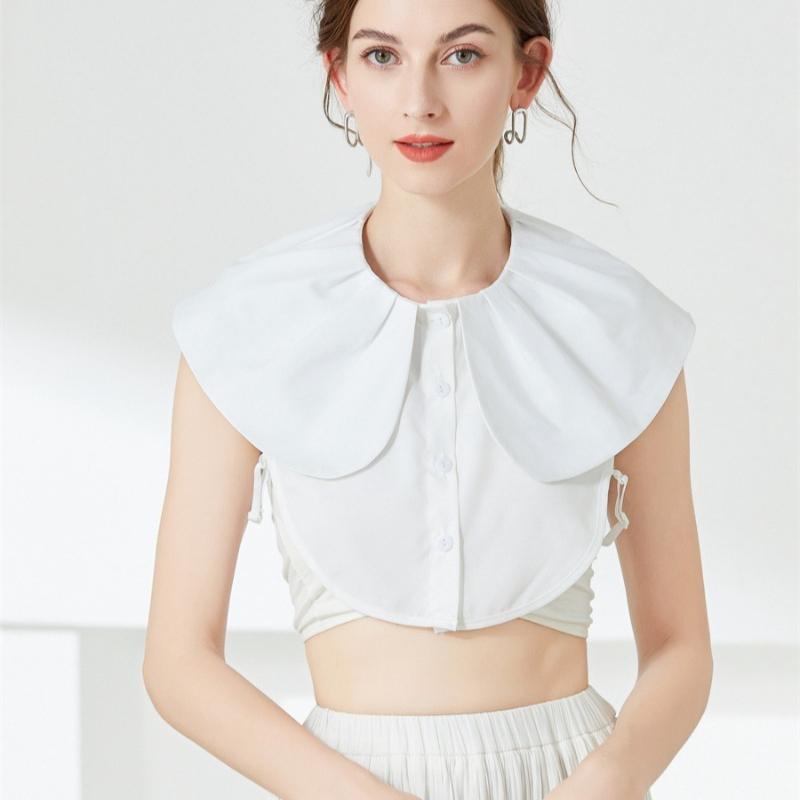 Girl Shirt Detachable Collar Chiffon White Round Neck Lapel Fake Collar Decoration Ladies Neck Clothing Accessories