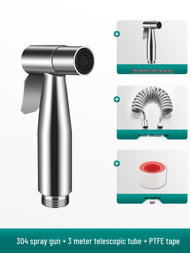 German Bidet Spray Gun Set: Toilet Faucet, Butt Washer, Shower Head & Water Booster Nozzle