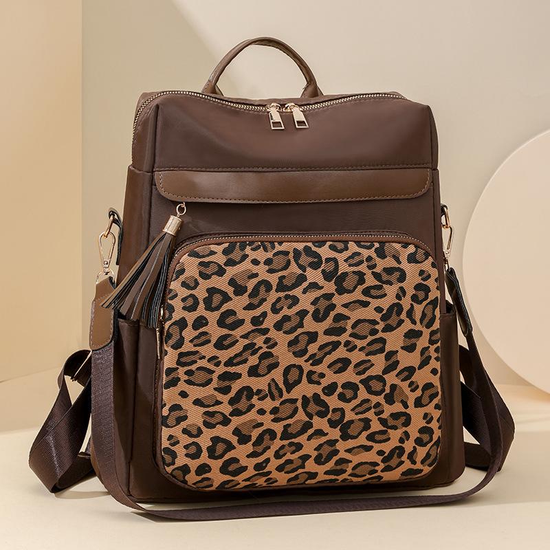 Schoolbag Leopard Print Women's Backpack New Retro Fashion Large Capacity Backpack Women's Backpack