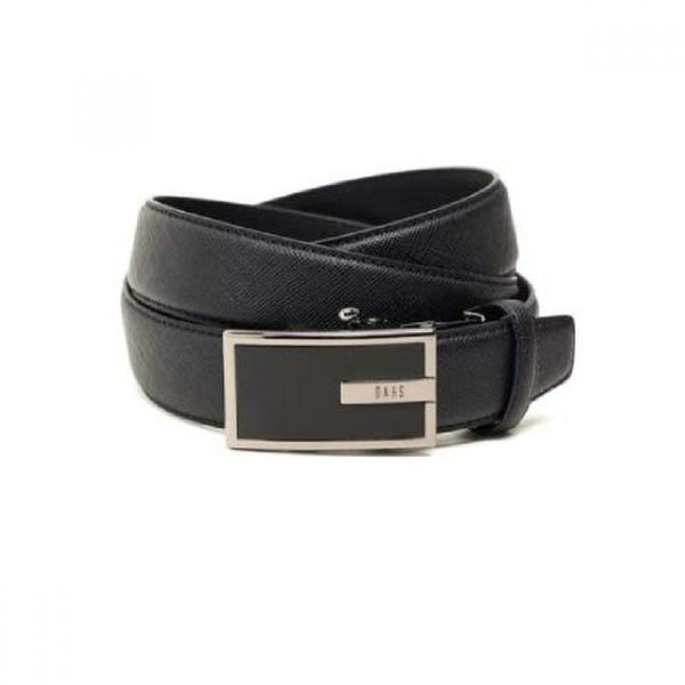 Daks Black Check Buckle Leather Automatic Belt Dbbe0f761bk Single option