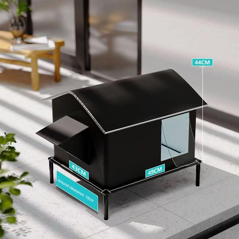 

Летняя комната с кондиционером для питомцев, закрытая, с кондиционером, для кошек и собак, охлаждающая, большое пространство, уличный дождезащищенный кошачий домик, товары для питомцев Black [without ice box]]