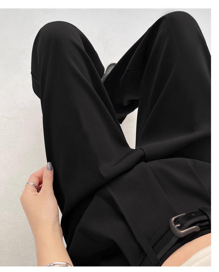 Women's Spring/Summer 2026 High Waist Loose Wide Leg Floor-Length Suit Pants