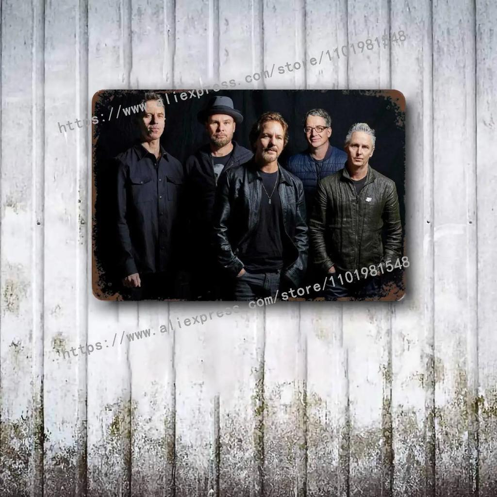 Pearl Jam Bands Metal Dekor Poster Vintage Blechschild Metallschild Dekorative Plakette für Pub Bar Man Cave Club Wanddekoration