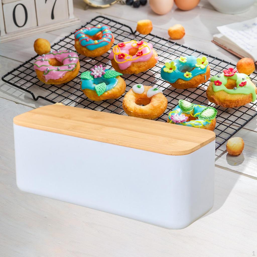 Bread Box with Cutting Board Lid Bin for Kitchen Counter Storage Container Breadbox