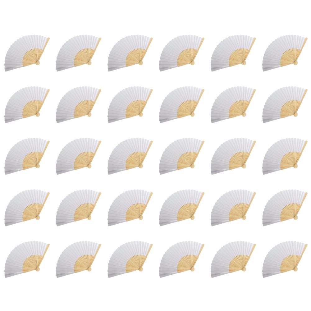 

10-50pcs Foldable Paper Fan Portable White Chinese Bamboo Fan Wedding Gifts For Guest Birthday Party Decoration Kids Painting 1pcs белый