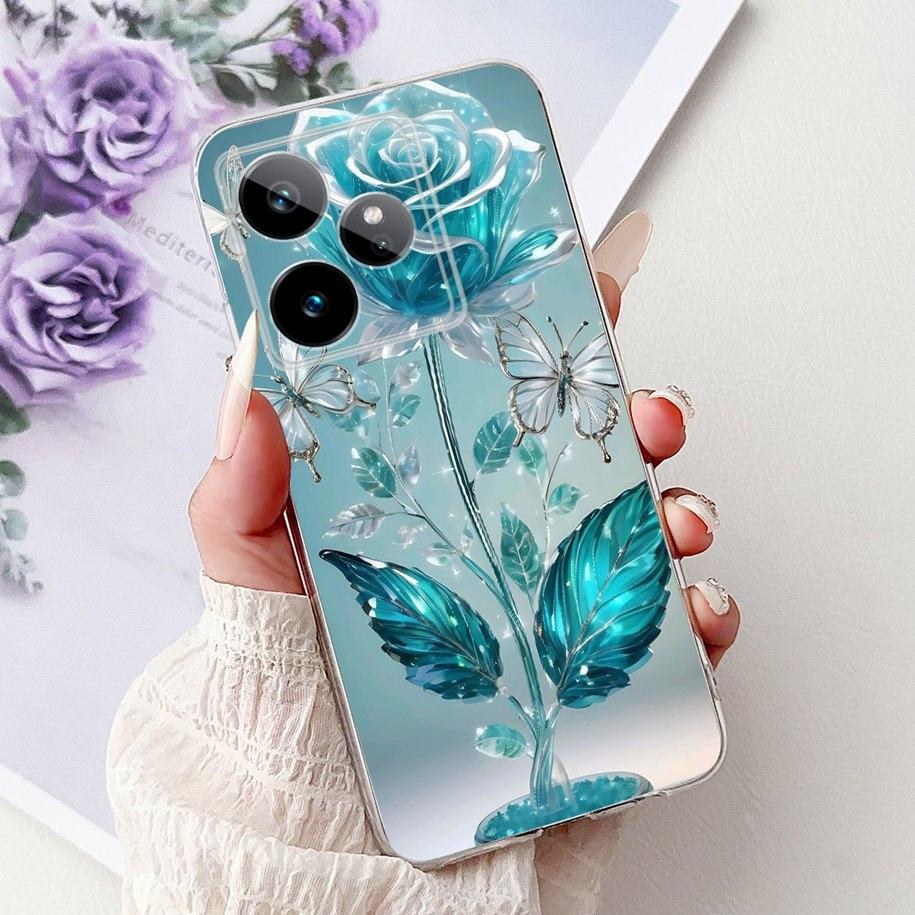 For Realme GT7 2025 Case RMX6688 Cover New Fashion Flower Marble Soft Silicone Phone Cases For Realme GT 7 Pro 7T Realme7 Fundas