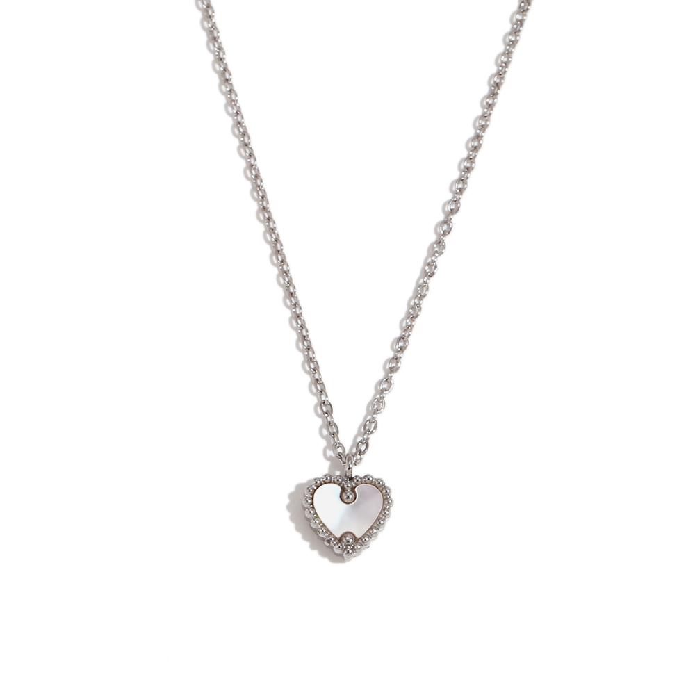 

MamacitaSlay New Design Stainless Steel 18K Gold Plated Shell Heart Pendant Necklace Party Waterproof Neck Jewelry High Quality 40cm серебряный