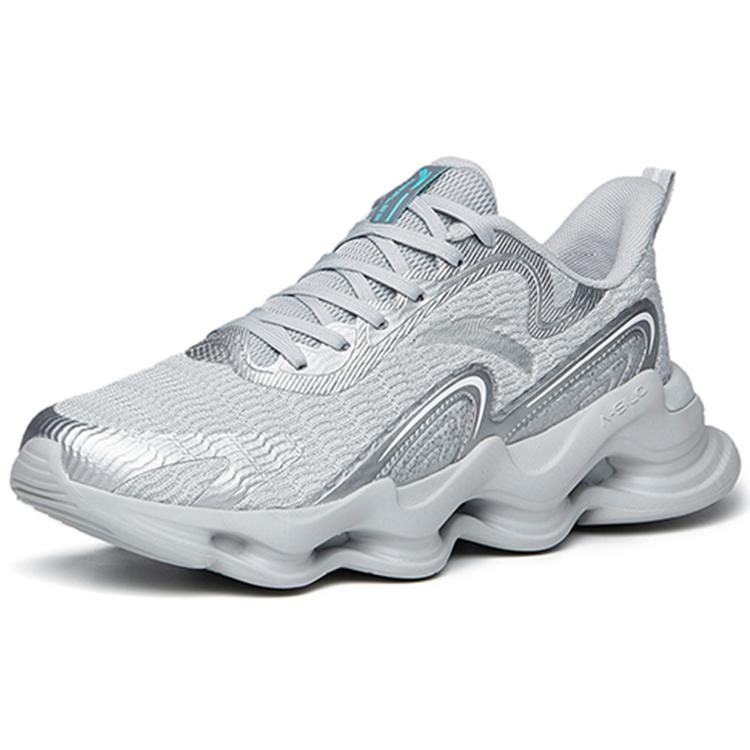 Anta Comfortable Cushioning Slip Resistant Abrasion Resistant Breathable Lightweight Low top Running Shoes Men's Silver 112215555-7