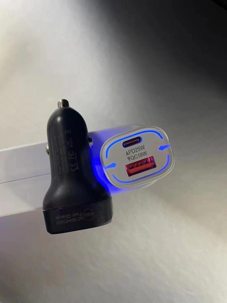 PD25W Dual Port Fast Car Charger for Xiaomi, Huawei, Apple – Cigarette Lighter Adapter