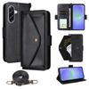 For Samsung Galaxy A36 5G Leather Case Magnetic Closure Wallet Stand Phone Cover with Crossbody Strap
