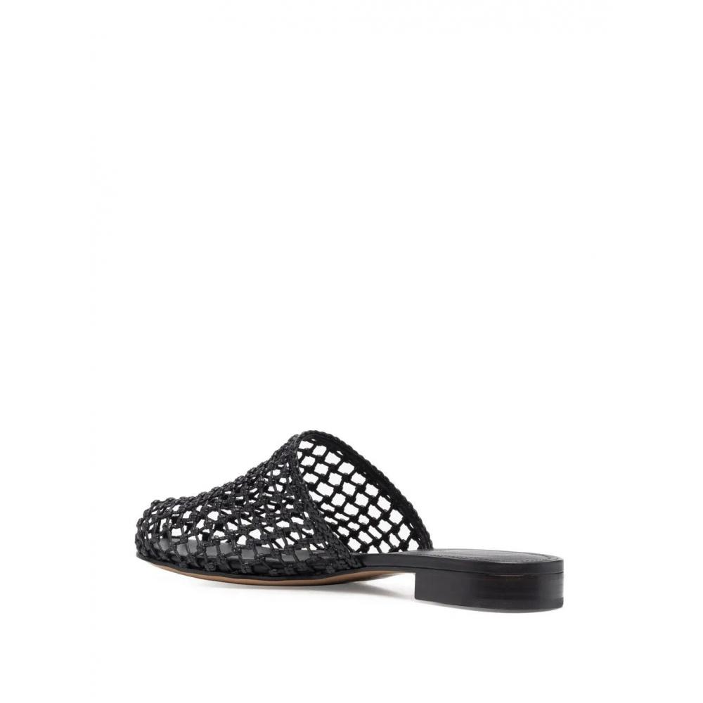 Salvatore Ferragamo Ferragamo Woven Design Leather Mules Black