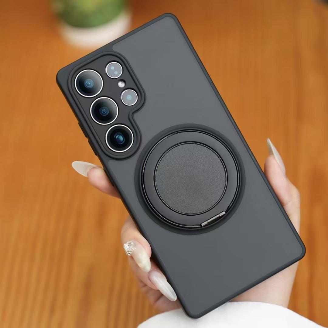 

Вращающаяся на 360° подставка Матовый прозрачный магнитный чехол для Samsung Galaxy A17 A07 A56 A36 A26 A16 A06 A55 A35 A25 A15 A05 Чехол Magsafe For Galaxy A05 чёрный