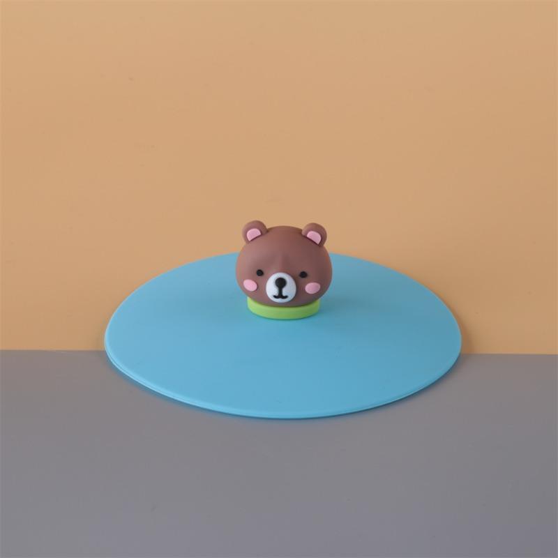 Tasse Silikon-Becherdeckel Universeller Frühstücksbecherdeckel Lebensmittelgeeigneter Deckel Niedliches Cartoon-Design